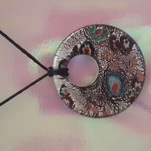 Morano Glass Disc Necklace New